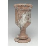 A turned marble goblet, 14.