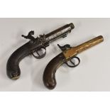 A 19th century percussion pocket pistol, 7.