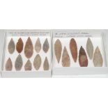 Antiquities - Stone Age, ten finely serrated North African willowleaf points,