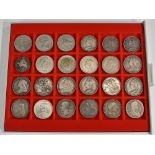 Coins, UK, a collection of double-florin and crown coins in plastic insert with case,