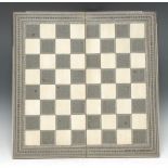 A 19th century Anglo-Indian Sadeli marquetry folding chessboard,