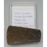 Antiquities - Stone Age, a Danish dark brown flint thin-bladed reverse axe,