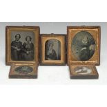 Photography - a 19th century ambrotype photograph, double portrait of a lady and gentleman,