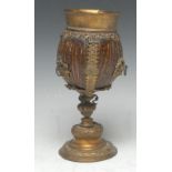 A 19th century gilt-metal mounted coconut cup,