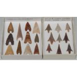 Antiquities - Stone Age, eleven North African notched base points, various hues, shapes and sizes,
