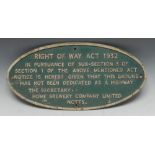 Advertising - Nottingham - an oval alloy sign, for the Home Brewery Company Limited, Notts,