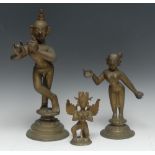 Indian School (late 19th/early 20th century), a gilt patinated alter bronze, of a deity,