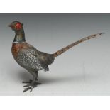 An Austrian cold painted bronze, of a cock pheasant,