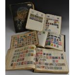 Stamps - five old albums QV-EVII Briefmarken Victoria; postage stamp albums Queen Victoria,