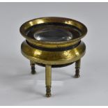 Cartography - an early 20th century lacquered brass tripod map or chart reading lens, 4.