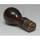 A late 19th century turned rosewood seal,