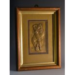 Marcel Renard (1893 - 1974), an Art Deco gilt bronze plaque, cast in relief with a dancer,