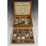 Geology - an early 20th century didactic study collection of rocks and minerals,