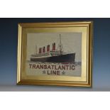 Maritime & Shipping - an American 'Stevengraph' advertisement, Star Line Transatlantic Shipping,