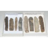 Antiquities - Stone Age, a collection of eight Danish flint blades, of fine proportions,