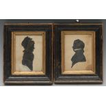 English School (early 19th century), a pair of portrait silhouettes, of a lady and gentleman,