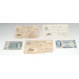 Banknotes, UK, £5 notes: White: Harvey 1920 London Fair with tear; Catterns 1932 F,