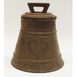 An early 20th century Huntley and Palmer novelty biscuit tin in the form of a bell,
