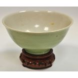 A Chinese celadon bowl, 19th century,