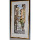 Giuseppe Capineri (1923 - 1994) Via Vecchia Fiesolana M-8 signed, acq/watercolour,