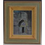 Leslie Goodwin West Door, Rouen Cathedral, signed, titled to verso, gouache, 21.5cm x 16.