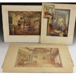 M Leonard Clifton (mid-20th century) An interesting archive of watercolours, drawings,