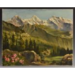 Edward S Billin (1911-195) Alpine Pass signed, oil on canvas,
