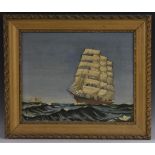 English School, Galleon in Full Sail signed WAH, 1940, oil on canvas,