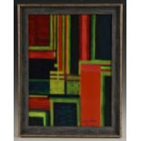 Brett Oldham (Modern British School) Art Concrete, Red, Yellow, Green, signed, oil on board,