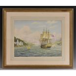 John Whale (bn. 1919) HMS Brittania Coming Home signed, watercolour, 34.5cm x 44.
