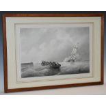 Frans Arnold Breuhaus de Groot (1824 - 1872) Dutch Sailing Vessel Approaching Harbour signed,