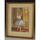 Boyic? (20th century) Portrait of a Ballerina signed, watercolour,