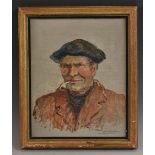 Robert Laroche (1896 - 1974) Portrait of a Fisherman signed, oil on hardboard,