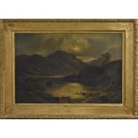 English School (19th century) Moonlight Loch Landscape indistinctly signed, oil on canvas,