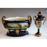 A French porcelain gilt-metal mounted ovoid potpourri vase and cover, in the Louis XVI taste,