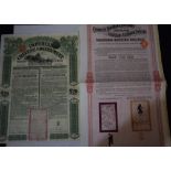 Bonds and Shares, China: Chinese Imperial Railway, Shanghai-Nanking Railway 5% Gold Loan, 1904,