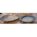 Tribal Art - an Oceanic feasting bowl, quite plain and of dug-out construction,