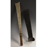 A commercially produced example of the Burmese Kachin Dha, broad single-edged blade,