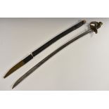 A 19th century French officer's sword, 72cm curved fullered blade inscribed **1827,