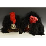 A Scots Guards ostrich feather piper's dress bonnet,