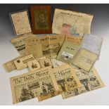 Ephemera and Militaria - World War One, including a German Wehrmacht aluminum portrait plaque,