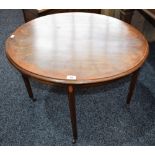 A Sheraton Revival mahogany and marquetry occasional table,