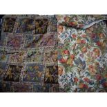 Textiles - a large pair of Sanderson linen curtains, Salad Days, c.