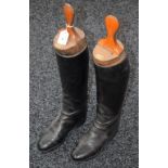 A pair of 19th century leather riding boots,