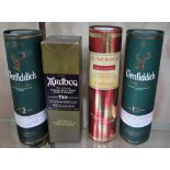 A bottle of Glenmorangie twelve Year Old limited edition malt, 70cl, in card tube; others, Ardbeg,