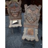 Tribal Art - a pair of African hardwood low chief type chairs (2)