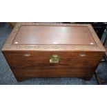 A Chinese camphor chest, hinged top enclosing a sliding tray, bracket feet, 101.