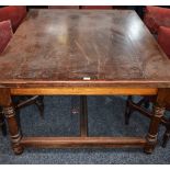 A refectory type mahogany dining table,