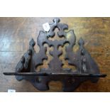 A Victorian mahogany shaped and pierced wall bracket