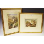 William Aston (19th century) Rustic Cottage and Figures signed, dated 09, watercolour,